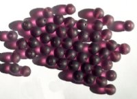 50 8mm Round Matte Amethyst Glass Beads